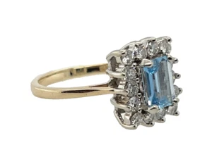 14k Yellow Gold Engagement Ring 2.3CT. Blue Aquamarine - Picture 1 of 4