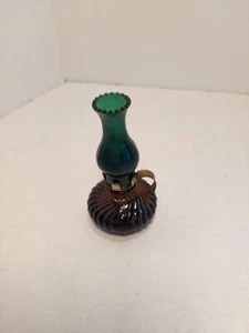 Miniature Oil Lamp Perfume Bottle 2.5" Tall Empty - Picture 1 of 4