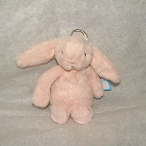 Jellycat London Bashful Blush Bunny Rabbit Plush Bag Charm Pink Keychain NWT - Picture 1 of 2