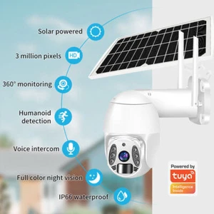 4G/WiFi 3MP HD Solar Power PTZ IP Camera Security CCTV Waterproof Outdoor Cam - Picture 1 of 12