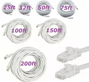 RJ45 Cat5e CAT5 Ethernet LAN Network Cable for PC PS XBox Internet Router White - Picture 1 of 8