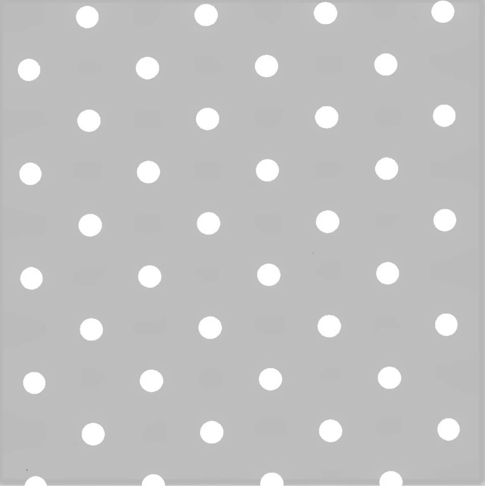 180cm Wider Width Silver Grey Polka Dot PVC Vinyl Wipe Clean Oilcloth Tablecloth - Image 1 of 1
