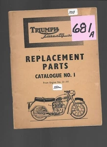 Triumph 1958 Twenty one 350cc Catalogue # 1 Replacement Parts#681A or 621B - Picture 1 of 2