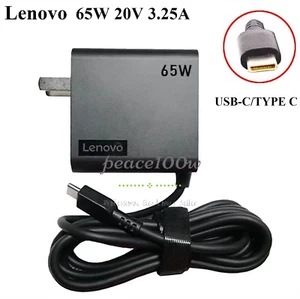 65W USB-C Charger Type-C Adapter for Lenovo Yoga 720 730 ThinkPad T440 - Picture 1 of 5