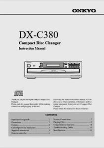 Onkyo  DX-C380 - Compact Disc Changer CD Player -  Instructions - USER MANUAL - Picture 1 of 1