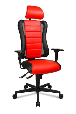 TOPSTAR MOEBEL GMBH TOPSTAR Sitness RS Gaming-Stuhl Kunstleder Netzstoff rot-schwarz Armlehnen