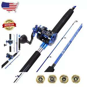 Professional Catfish Fishing Rod & Aluminum Reel Combo for Saltwater Adventures - Picture 1 of 11