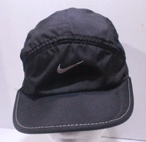 Nike Dri Fit Cap Adjustable Black Adult Running 5 Panel Lightweight Hat Strap - Picture 1 of 9