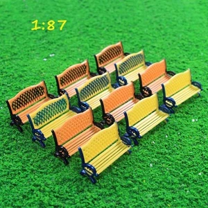 12pcs Model Railway HO Scale 1:87 Platform Park Street Seats Bench Settee Chair - Picture 1 of 7