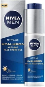 NIVEA MEN Hyaluron Face Gel (50 ml), Anti Wrinkle Face Moisturiser for Men, Fac - Picture 1 of 6