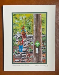 Wandern auf dem Appalachenpfad Kunstdruck weiße Flamme AT durch Wanderer Wanderung Wanddeko - Bild 1 von 2