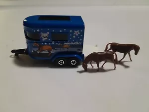 Matchbox Across America 50th Birthday Cars Kentucky Pony Trailer Blue w/Horses - Picture 1 of 6