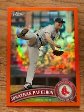 2011 TOPPS CHROME BASEBALL JONATHAN PAPELBON ORANGE REFRACTOR CARD 49 Red Sox
