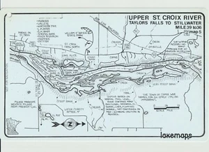 Vintage Lakemaps Waterproof Plastic Map -Upper St. Croix River Taylors Falls MN - Picture 1 of 1