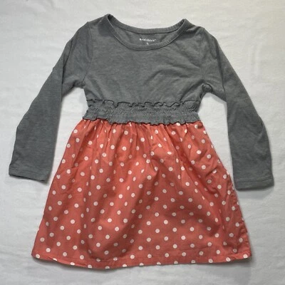 Healthtex Toddler Girls Gray Top With Orange White Polka Dot Skirt Dress Sz 3T - Image 1 of 4