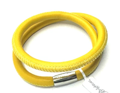 Pulsera de cuero Brighton Woodstock amarilla doble adición dijes/cuentas nueva con etiquetas 16 pulgadas Foto 1 de 4