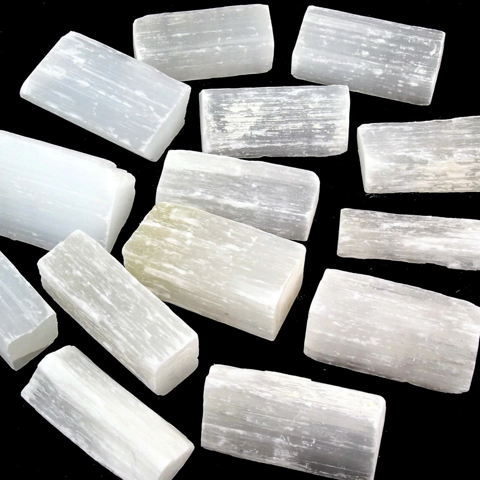 schöne Selenit Kristalle roh Stäbe Länge je 50 mm Marienglas / Fundort Marokko - Bild 1 von 4