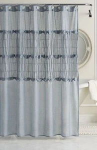 LC Lauren Conrad Sophia Baumwolle Polyester Bad Duschvorhang, blau, neuer Stoff - Bild 1 von 1