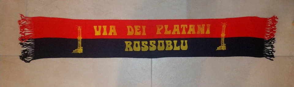 SCIARPA SCARF VINTAGE '80 ULTRAS GENOA LANETTA STAMPATA A VERNICE ORIGINALE - Immagine 1 di 1