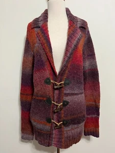 M by Michael Stars Alpaca-Blend Toggle Cardigan Sweater Purple Orange Ombré Sz 2 - Picture 1 of 18
