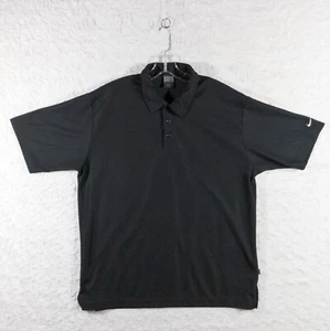 Nike Polo Shirt Mens Large Black Dri Fit Short Sleeve Golf Stretch Performance - Picture 1 of 9