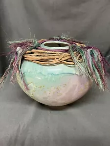 Tony Evans Raku Keramikgefäß Vase ~ Kalifornien ~ 1980er ~ Monumental - Bild 1 von 10