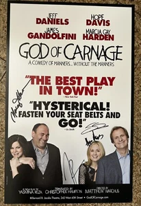 James Gandolfini, Jeff Daniels,Marcia Gay Harden, Signed Carnage Broadway Poster - Picture 1 of 1