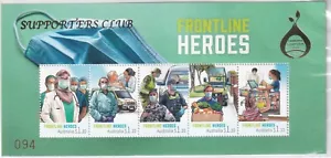 2022 CANBERRA STAMP SHOW OV/PR MINI SHEET SUPPORTERS CLUB FRONTLINE #94 - Foto 1 di 1