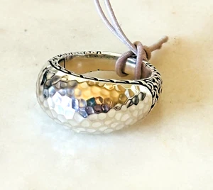 John Hardy Sterling Silver Classic Hammered Dome Ring - Size 7 - Picture 1 of 5