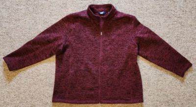 Lands End fleece full zip lightweight jacket size 3XL red marled - Image 1 of 2
