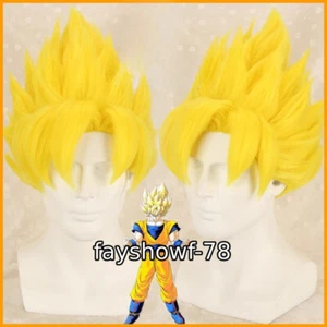Super Saiyajin Son-Goku 1:1 Cosplay Perücke Kakarotto Haar Halloween Perform Kostüm Geschenk - Bild 1 von 15