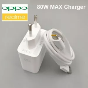 SUPERVOOC 80W Fast Wall Charger + Type-C Cable (EU Plug) for OPPO Vivo - Picture 1 of 5