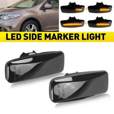 Pair Flowing LED Side Lights Indicator Repeater For Nissan Y61 Patrol Infiniti - image 1 of 4
