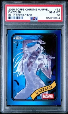 2025 Topps Chrome Marvel Dazzler #52 Blue Refractor /299 PSA 10 Pop 1 - Image 1 of 2