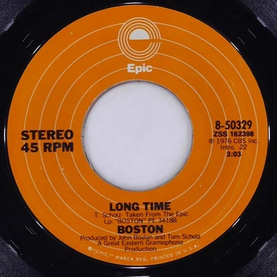BOSTON Long Time EPIC 8-50329 VG+ 45 RPM 1977 Classic Rock 7" Jukebox - Image 1 of 4