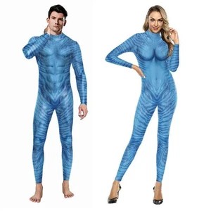 Adult Avatar 2 Cosplay The Way of Water Halloween Costume Jumpsuit Fancy Dress - Picture 1 of 13