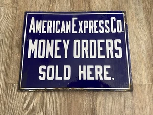 FRÜH Vintage American Express Co Porzellan Werbung Spardose Flanschschild - Bild 1 von 9