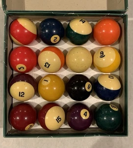 Vintage Set Of Pool Balls Made In Belgium - Picture 1 of 5