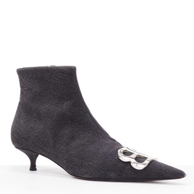 BALENCIAGA Demna BB нож серый джинсовой ткани ботинок EU38.5 - Изображение 1 из 4