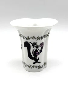 1995 Warner Bros. Studio Pepe Le Pew and Penelope Bud Vase, Catch All Holder 3” - Picture 1 of 8