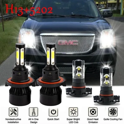 Faros LED y faros antiniebla para GMC Yukon Denali 2007-2012 2013 4x 6000K Foto 1 de 4