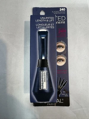 L'Oreal, Unlimited Length & Lift Mascara 240 Blackest Black Waterproof Rare HTF - Image 1 of 4