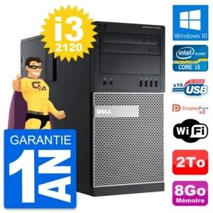 PC Tour Dell OptiPlex 9010 Intel Core i3-2120 RAM 8Go Disque 2To Windows 10 Wifi - Imagen 1 de 6
