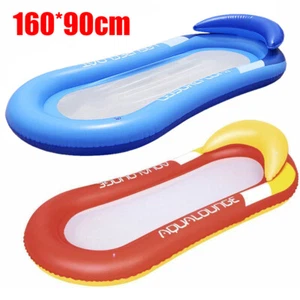 Inflatable Swimming Water Hammock Floating Row Pool Summer Beach Lounger Air Bed - Picture 1 of 11