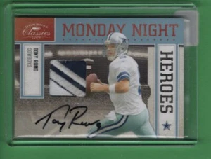 2009 Donruss Classics Monday Night Heroes Patch/Auto TONY ROMO no.3 Cowboy #5/5 - Picture 1 of 2