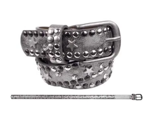 Girls Children's Belt Anthracite with Star Studs 70 cm | Girls Stud Belt - Picture 1 of 1