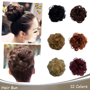 OneDor Synthetic Clip on in Messy  Hair Bun Extension Chignon Hair Piece Wig   - Picture 1 of 23