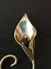 Stuart Nye Signed Calla Lily Sterling Silver Brooch Pin