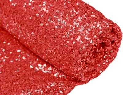 Glitz Sequin Fabric / 3mm Sequin on Poly Mesh 51/52" Wide Sold BTY - Red - Image 1 of 2