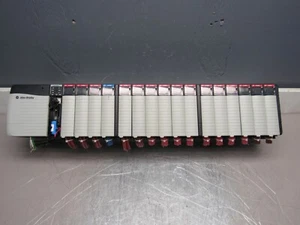 ALLEN BRADLEY 17-SLOT CONTROLLOGIX SYS. 1756-L61 1756-PA72 W/16 I/O MODULES NICE - Picture 1 of 11